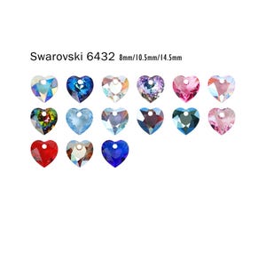 Swarovski 6432 Heart Cut Pendant Crystal 8mm/10.5mm/14.5mm