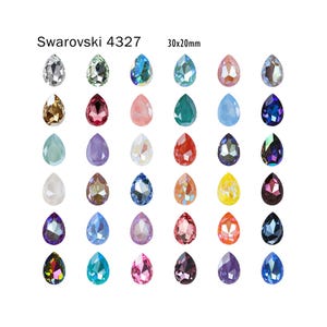 Swarovski 4327 30mmx20mm Grande Pera Fancy Pietra Cristallo
