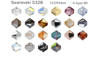 Swarovski 5301/5328 Xilion Bicone Beads A-001 Crystal 2.5mm/3mm/4mm/5mm/6mm