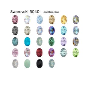 Swarovski 5040 Briolette Bead 4mm/6mm/8mm Crystal Flattened Round Beads
