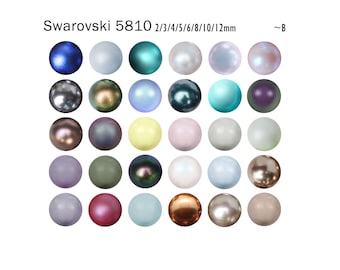 Swarovski 5810 B Crystal Round Pearl Full-Drilled 2/3/4/5/6/8/10/12mm Iridescent & Pastel Colors