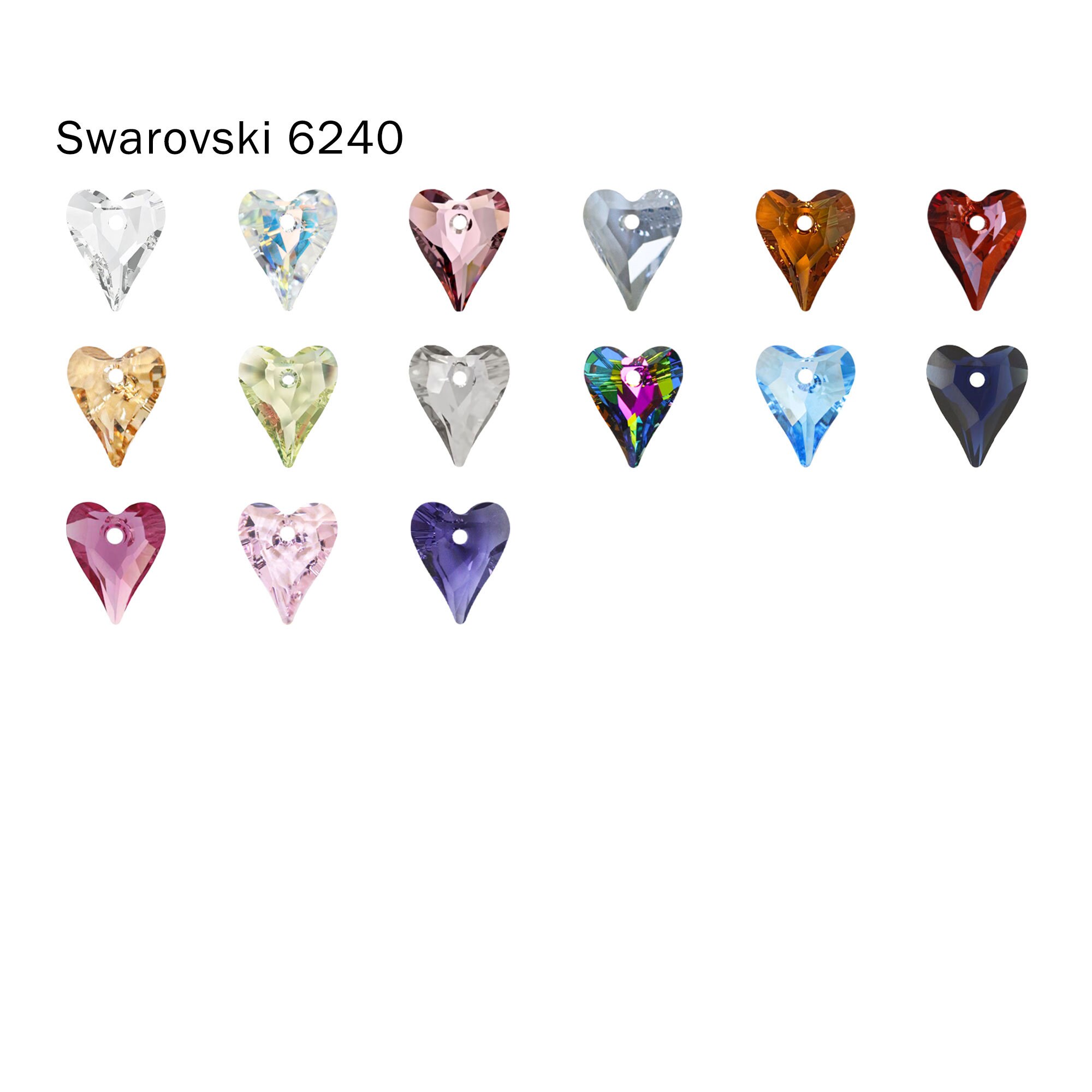 スワロフスキー ハート 27ミリ #6261 6261 27mm スワロフスキー ジェット ハート 27ミリ 17ミリ 6261 #6261