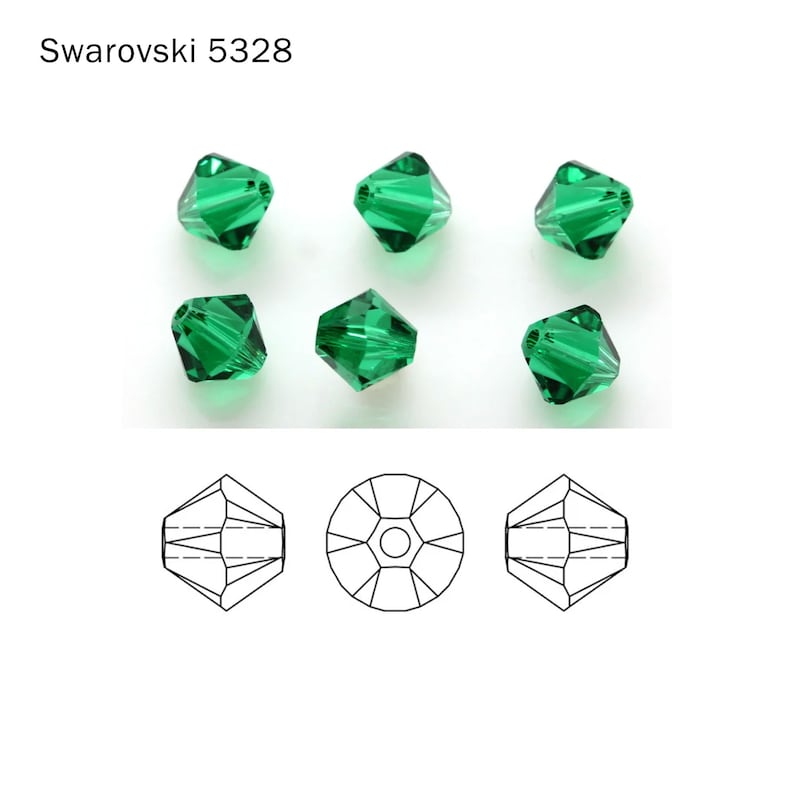 Swarovski 5301/5328 Xilion Bicone Beads B-Colors 2.5mm/3mm/4mm/5mm/6mm Crystal image 5