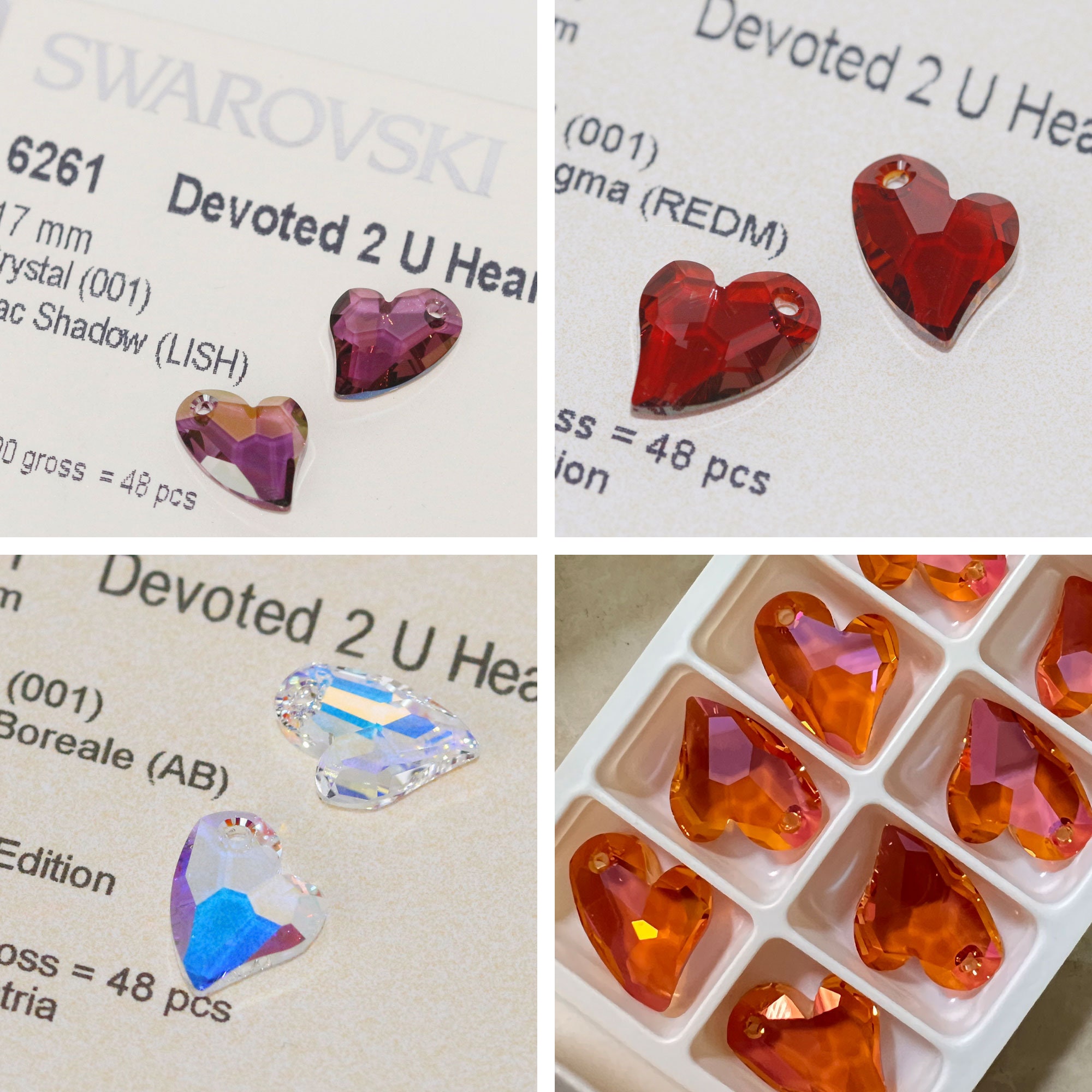 スワロフスキー ハート 27ミリ #6261 6261 27mm スワロフスキー ジェット ハート 27ミリ 17ミリ 6261 #6261