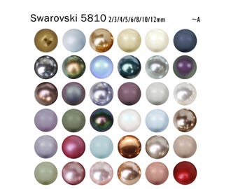 Swarovski 5810 A Crystal Round Pearl Full-Drilled- Color&Gem Colors 2/3/4/5/6/8/10/12mm