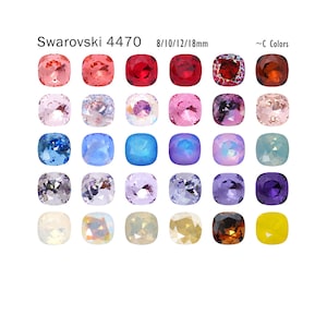 Swarovski 4470 C 8/10/12/18mm Cushion Cut Square Crystal Multicolors,Fancy Stones Article 4470
