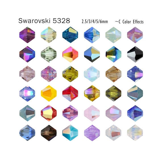 Swarovski 5301/5328 Xilion Bicone Beads C-Color Effects 2.5mm/3mm/4mm/5mm/6mm Crystal