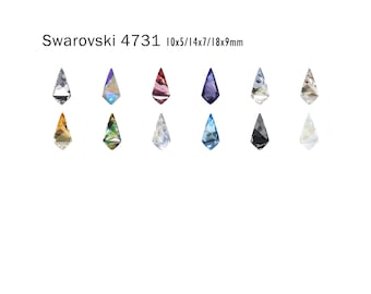 Swarovski 4731 Kite Fancy Stone 10x5/14x7/18x9mm Crystal