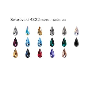Swarovski 4322 Teardrop Fancy Stone 10x5mm/14x7mm/18x9mm/30x15mm Drop Shape Crystal