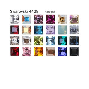Swarovski 4428 4 mm/ 8 mm Xilion Square Fancy Stone Kristall