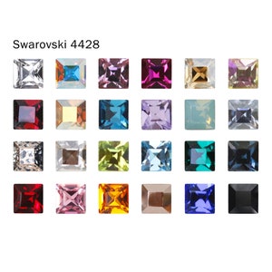 Swarovski 4428 4mm/8mm Xilion Square Fancy Stone Crystal