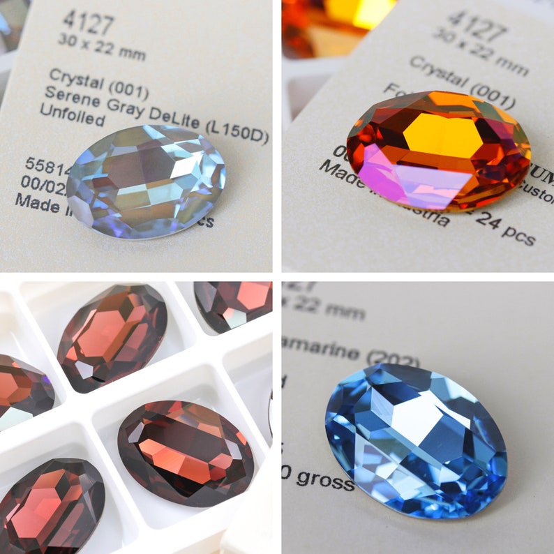 thumbnail image 2 of Superior PRIMERO 4162 Elongated Oval Fancy Stones – Austrian Crystal – Choose Color 2 of 5