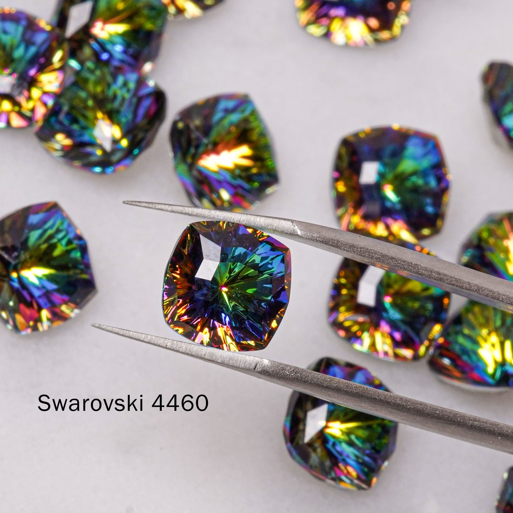 Swarovski 4460 8/10/14/18mm Mystic Square Fancy Stone Crystal - Etsy