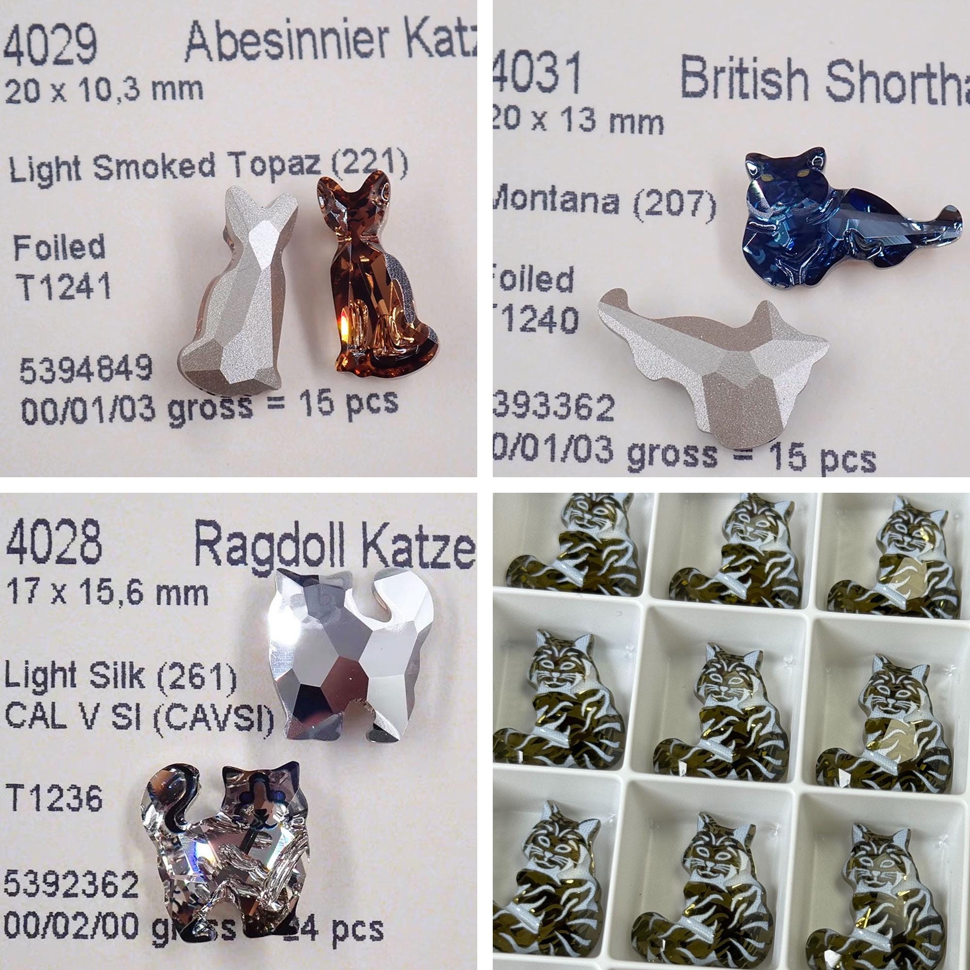 Swarovski Animal Fancy Stones – Swarovski Cat,dog,sealife