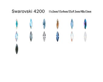 Swarovski 4200 Sphinx Eye Fancy Stone Navette Crystal 11x3mm