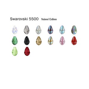 Swarovski 5500 Pear Bead 9x6mm/12x8mm Drop beads Crystal
