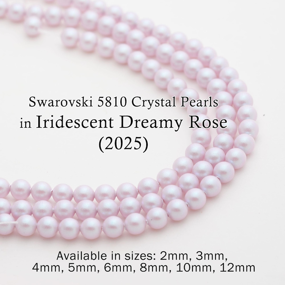 Swarovski 5810 Iridescent Dreamy Rose Crystal Pearls, Full-drilled 