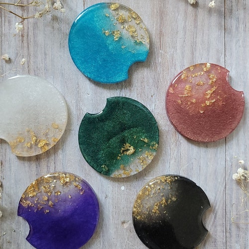 Resin Car Coasters Set of 2 Etsy