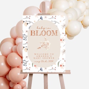 Baby In Bloom Baby Shower Welcome Sign