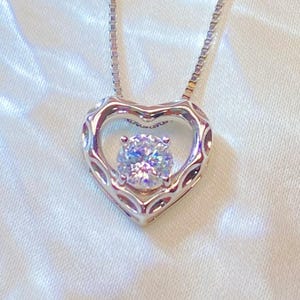 Moissanite Heart Necklace: Half Carat S925 Sterling Silver Jewelry