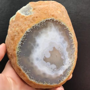 Natural Enhydro Agate Geode Crystal - Home Decor Display, Rare Mineral Collection