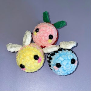 Custom Fluffy Crochet Mini Bees (UP TO 3 BEES)