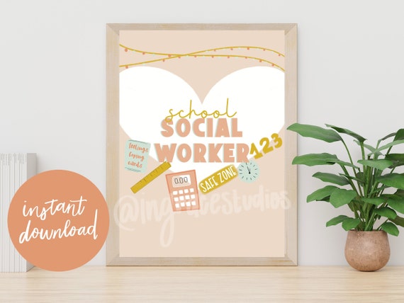 Social Work Office Decor Social Work Print Social Work | Etsy