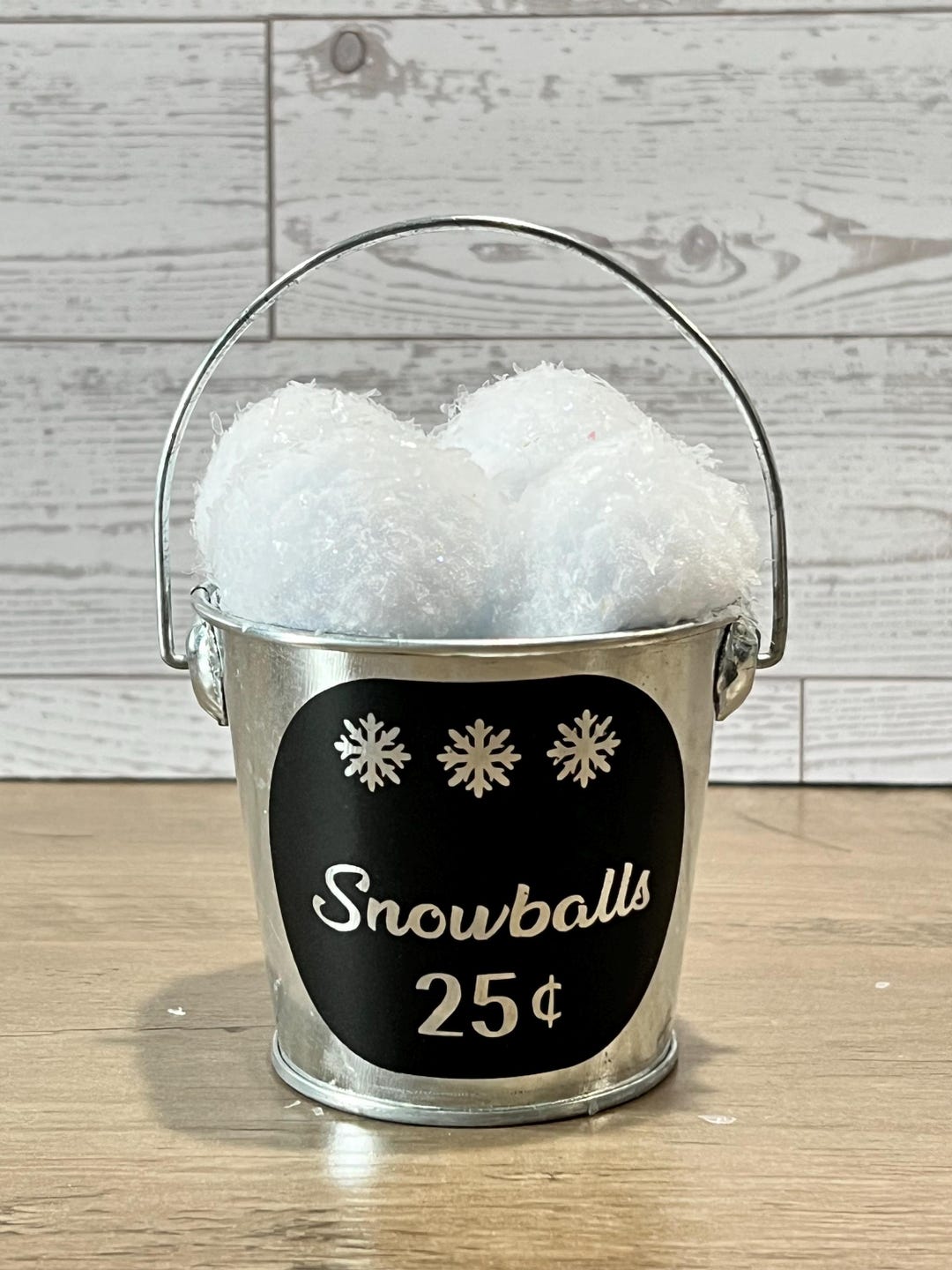 Mini Metal Snowball Bucket: Winter Tiered Tray Decor - Etsy