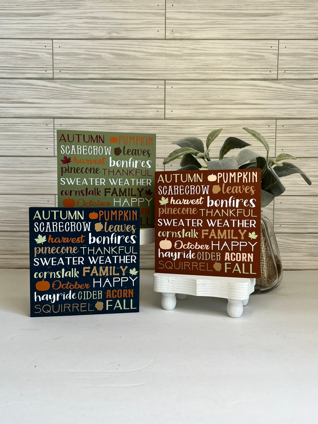 Fall Word Signs Fall Word Collage Sign: Autumn Tiered Tray Decor - Etsy