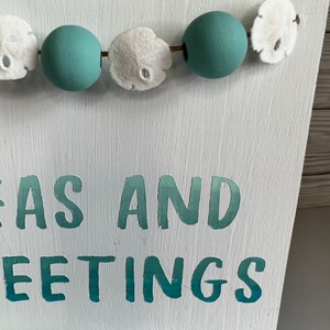 Coastal Christmas Tiered Tray Decor: Beachy Seas and Greetings Sign image 3