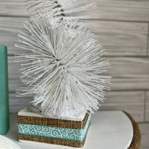 Coastal Christmas Tiered Tray Decor: Beachy Seas and Greetings Sign image 8