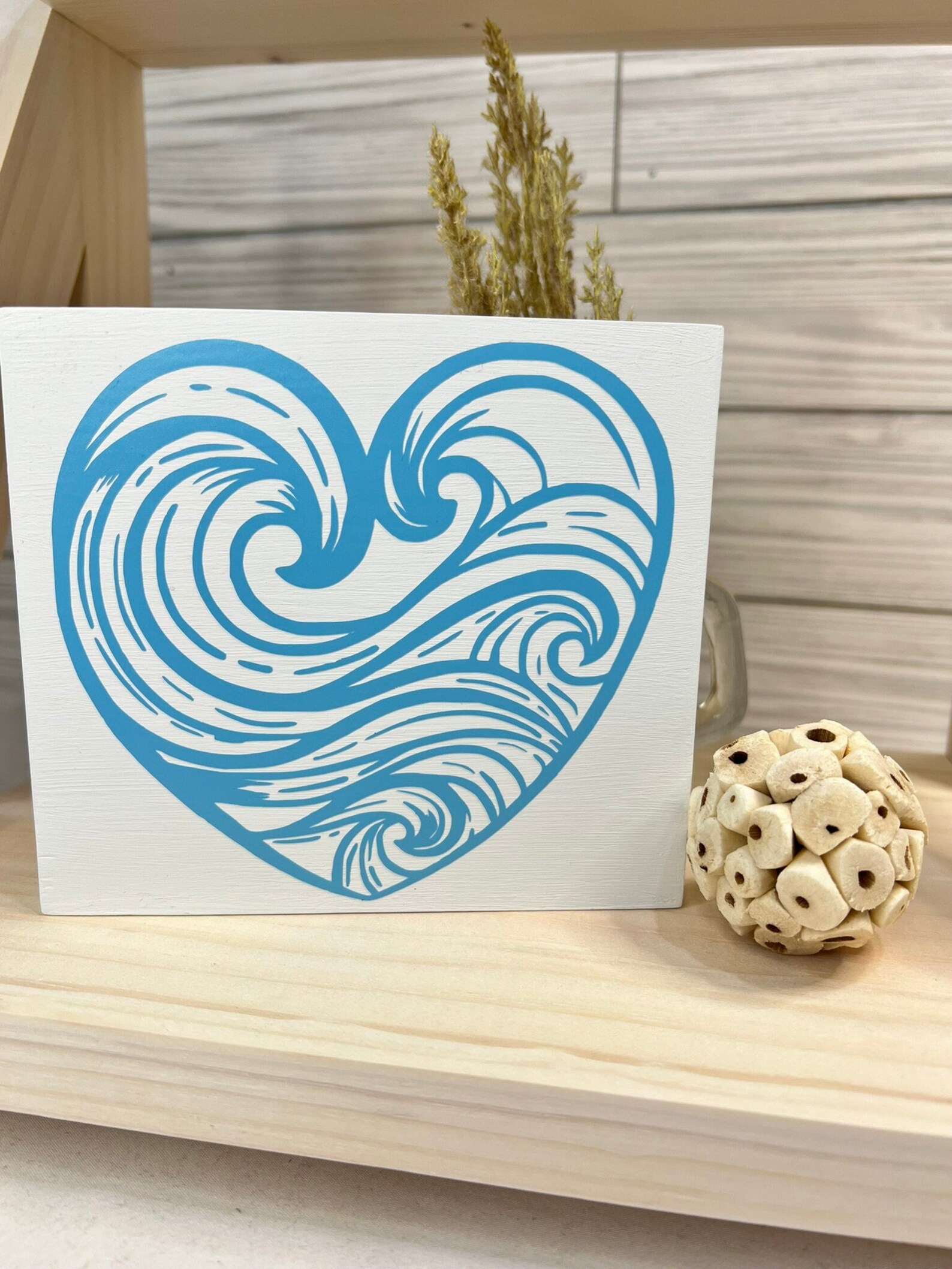 Ocean Wave Heart Sign: Coastal Tiered Tray Decor - Etsy