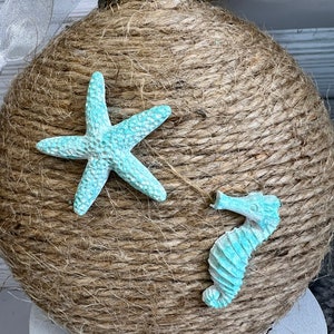 Coastal Christmas Tiered Tray Decor: Beachy Seas and Greetings Sign image 6