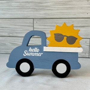 Summer Farm Truck Decor: Wooden Sunshine Tiered Tray Decoration