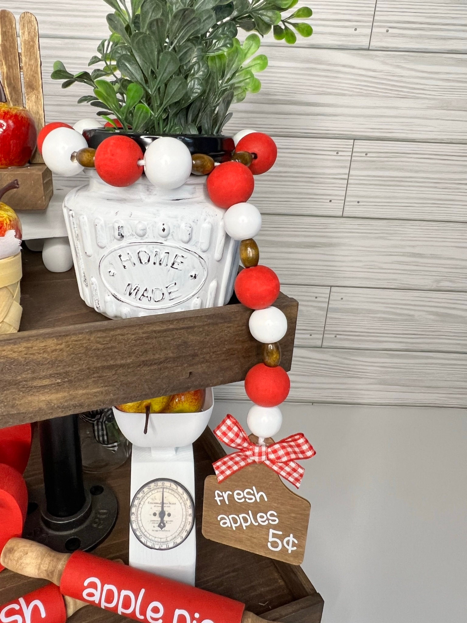 Apple Orchard Tiered Tray Decor Bundle: Handmade Fall Kitchen