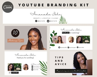 YouTube Channel Kit | Editable Canva Template | YouTube Banner, End Card, Video Thumbnail Templates | Minimalist Aesthetic