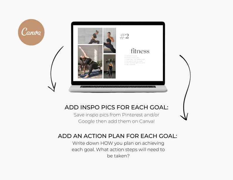 2023 Vision Board Goal Planner Digital Mood Board Template Inspiration