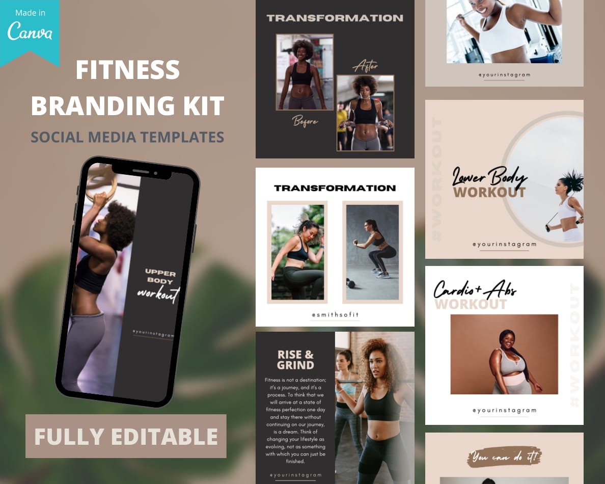 20 Fitness Instagram Templates Fitness Branding Kit Etsy.de