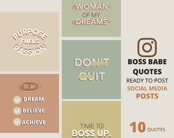 Boss Babe Instagram Posts | Motivational Inspirational Entrepreneur Quotes | Pastel Nude Colors Aesthetic | READY TO POST
