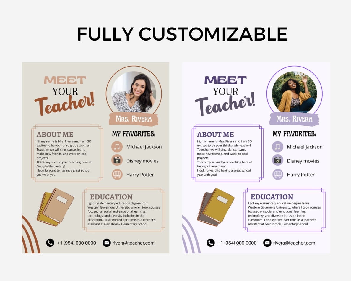 Meet the Teacher Flyer | Fully Editable on Canva | Printable | Back to ...