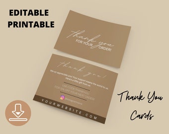 EDITABLE/PRINTABLE Thank You Cards for Business