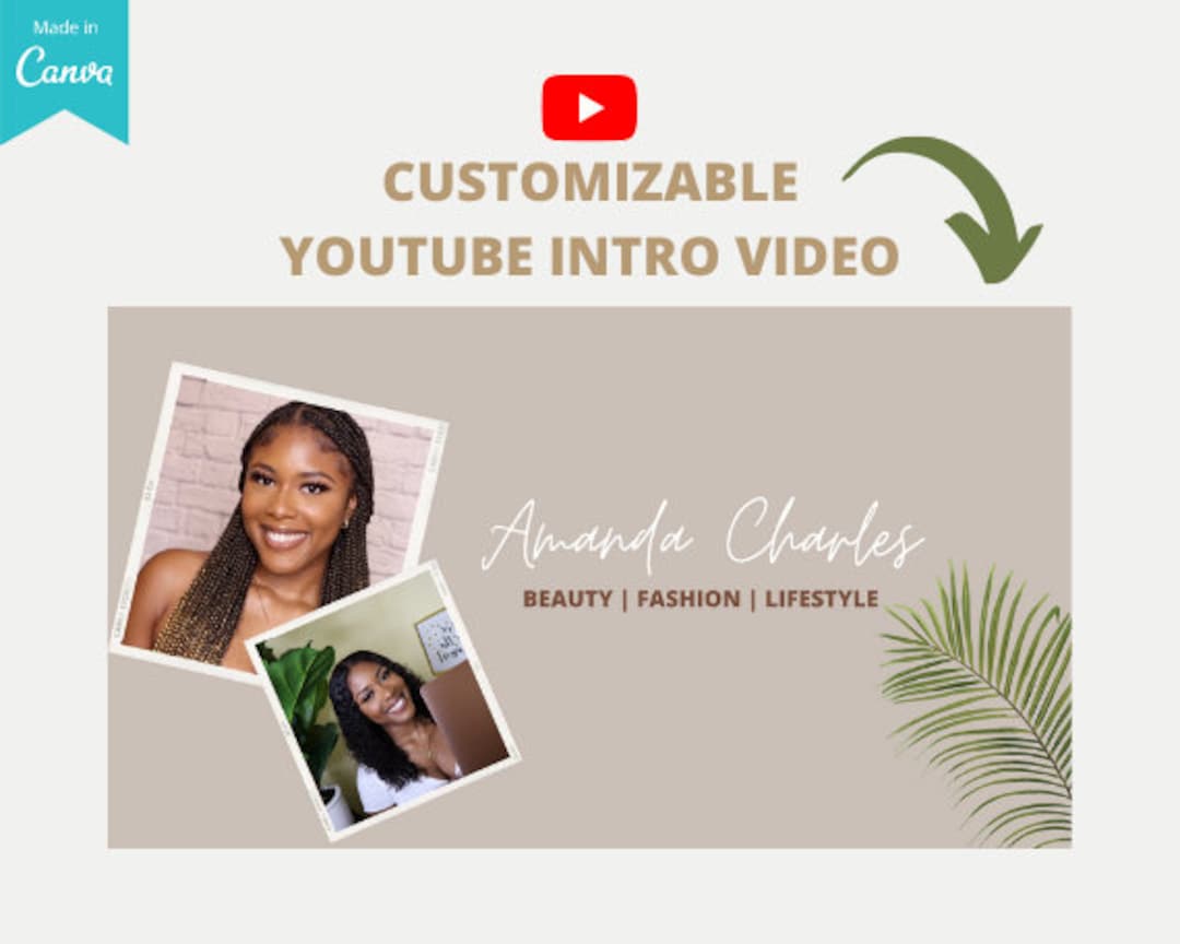 Custom Youtube Intro Video | Editable on Canva | Youtube Branding ...