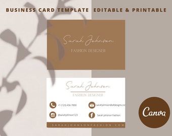 DIY Business Card Template | Minimalist | Edit on Canva | Editable and Printable