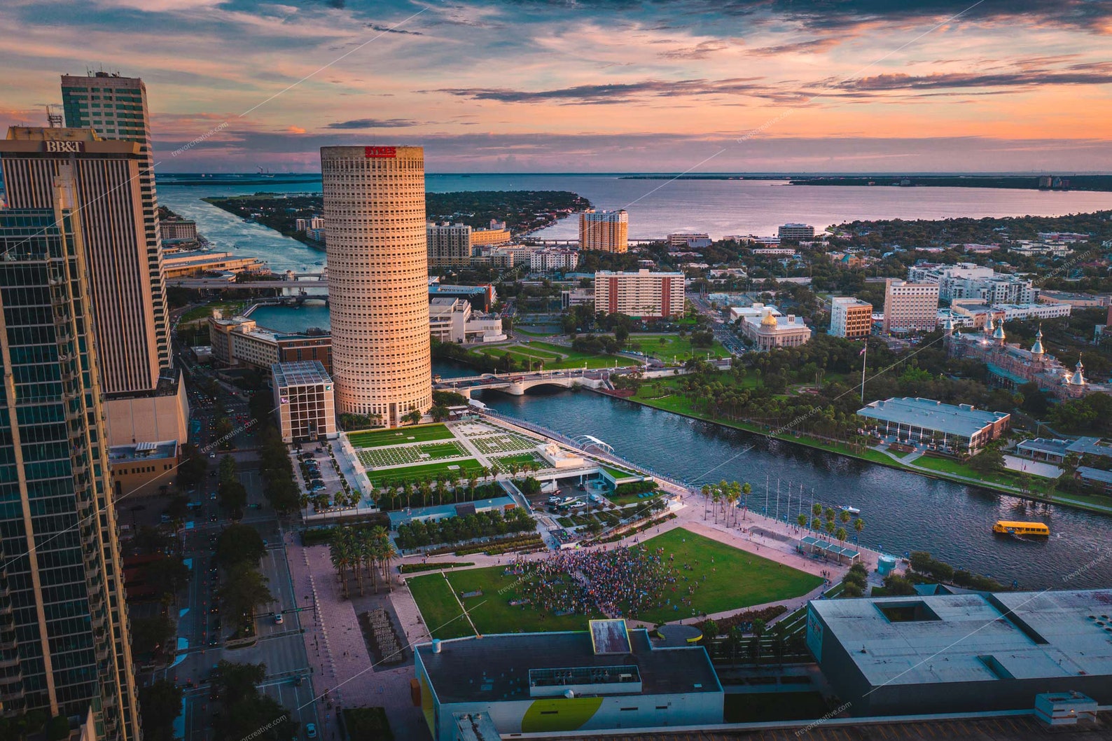 Curtis Hixon Park in Downtown Tampa Aerial Etsy