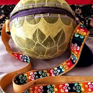 Hand Carved Mexican Gourd Pouch