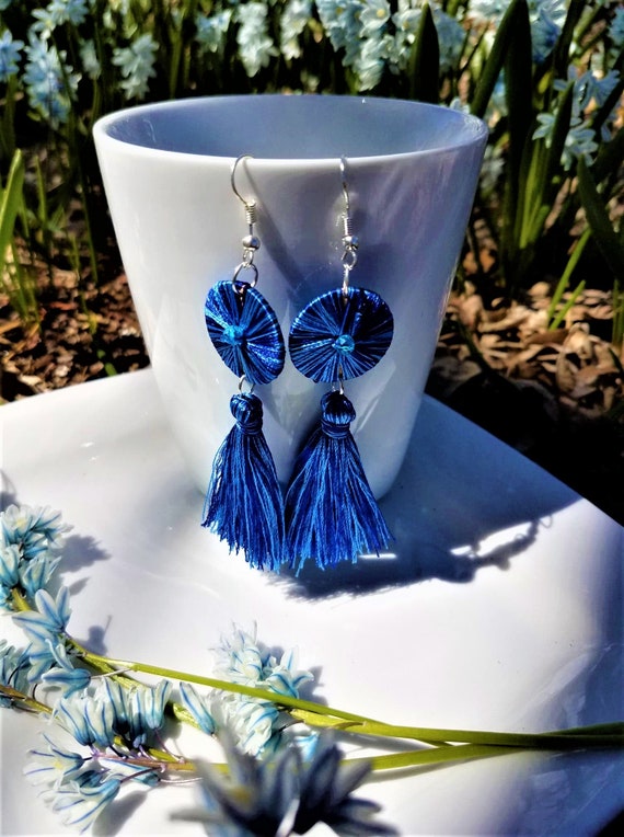 Handmade tassel earrings best sale