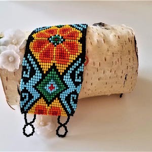 Mexican Handmade Huichol Style Beaded Bracelet