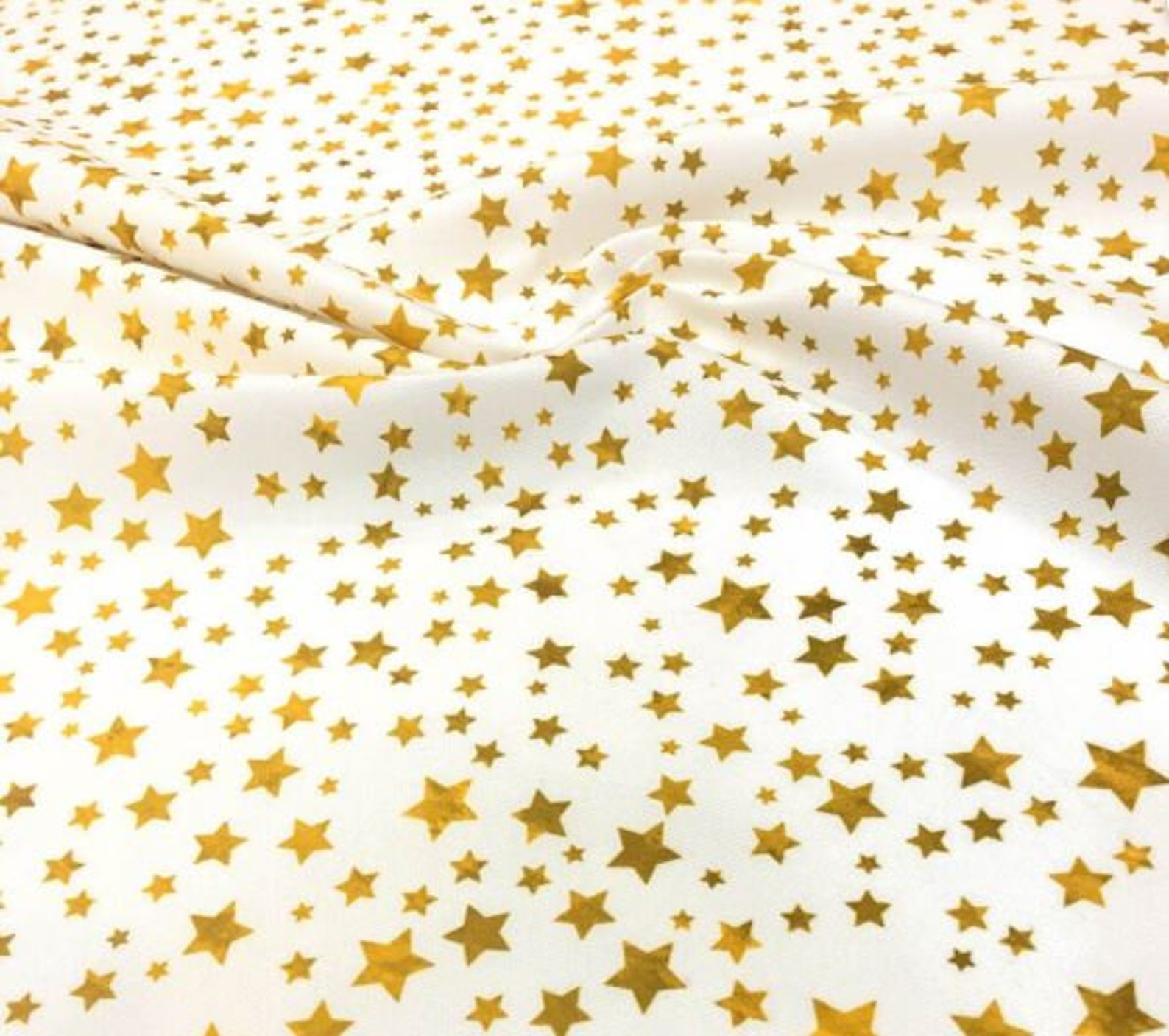 Christmas Fabric Gold Stars Fabric Upholstery Fabric Home Etsy