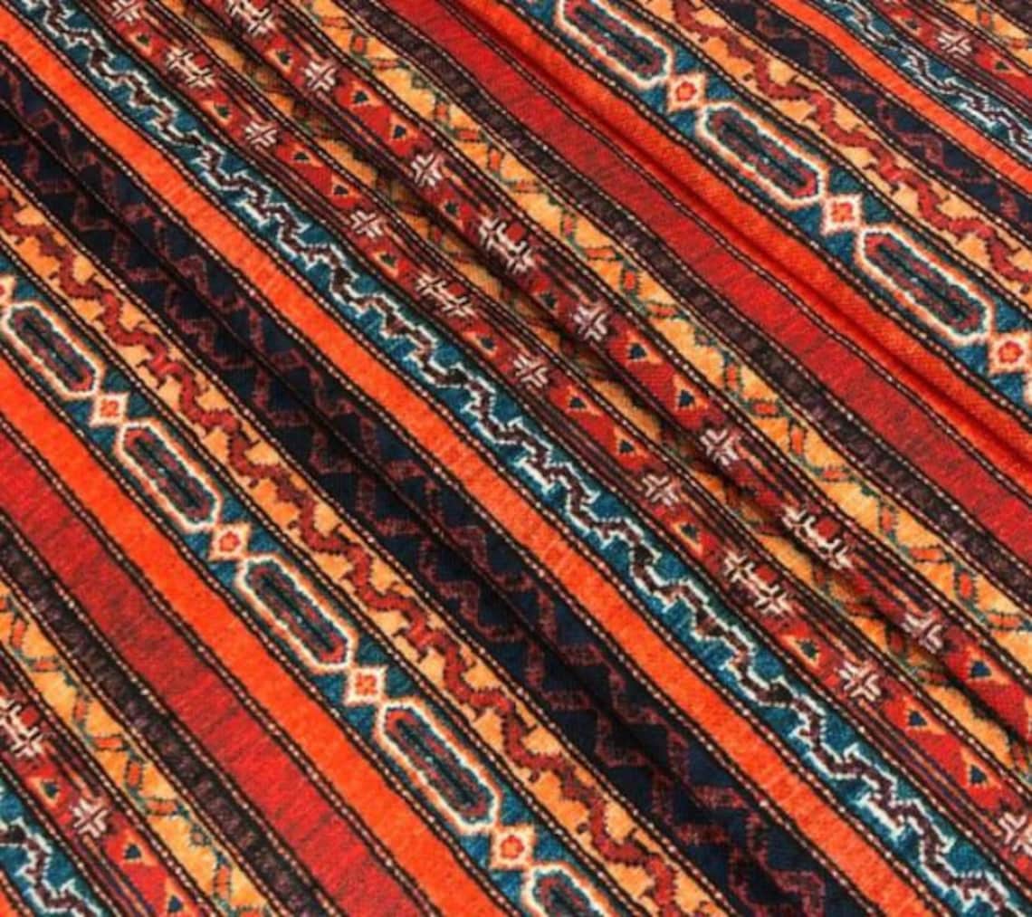 Kilim Pattern Fabric Cushion Fabric Kilim Upholstery Fabric Etsy