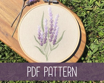 Lavender Embroidery Pattern | Spring Collection | Downloadable PDF Pattern | Beginner Friendly